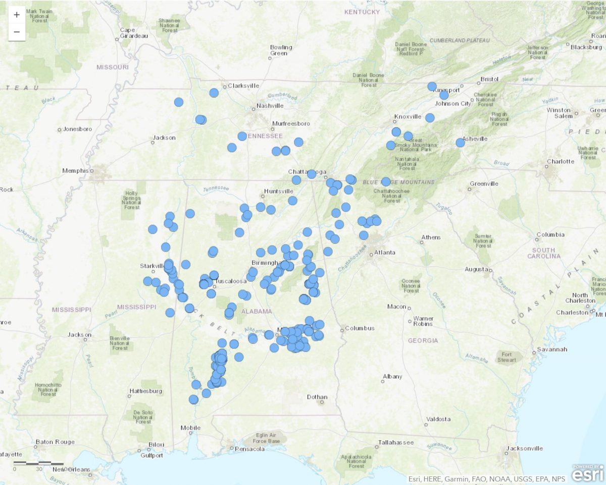 Screenshot of FIN showing Black Crappie species distribution