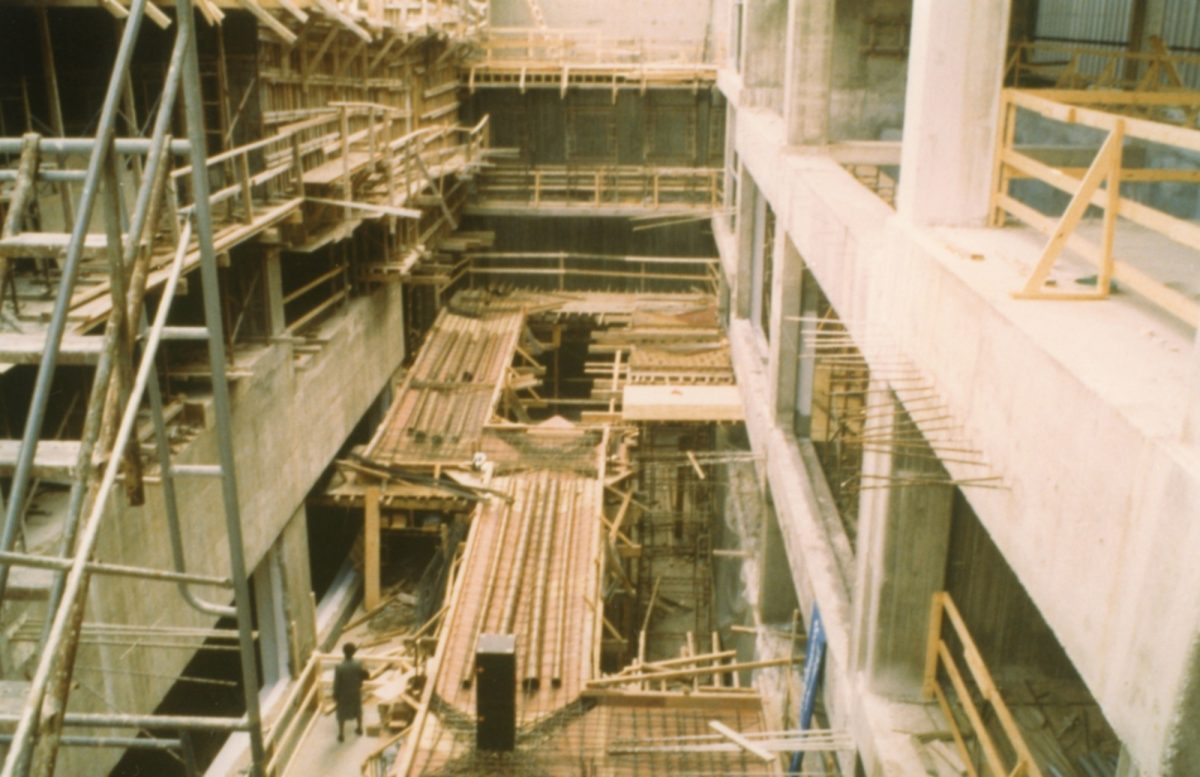 River Journey building interior during construction