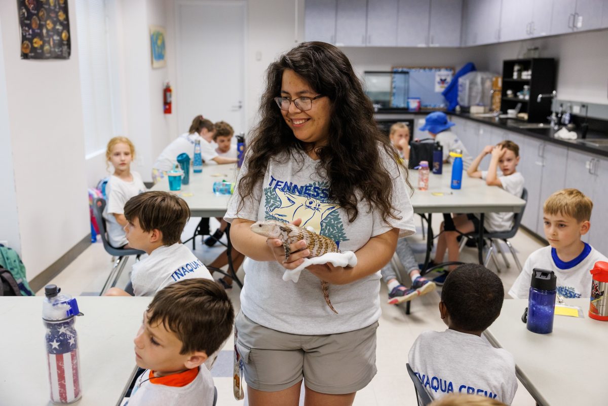 summer campers and educator in calssroom