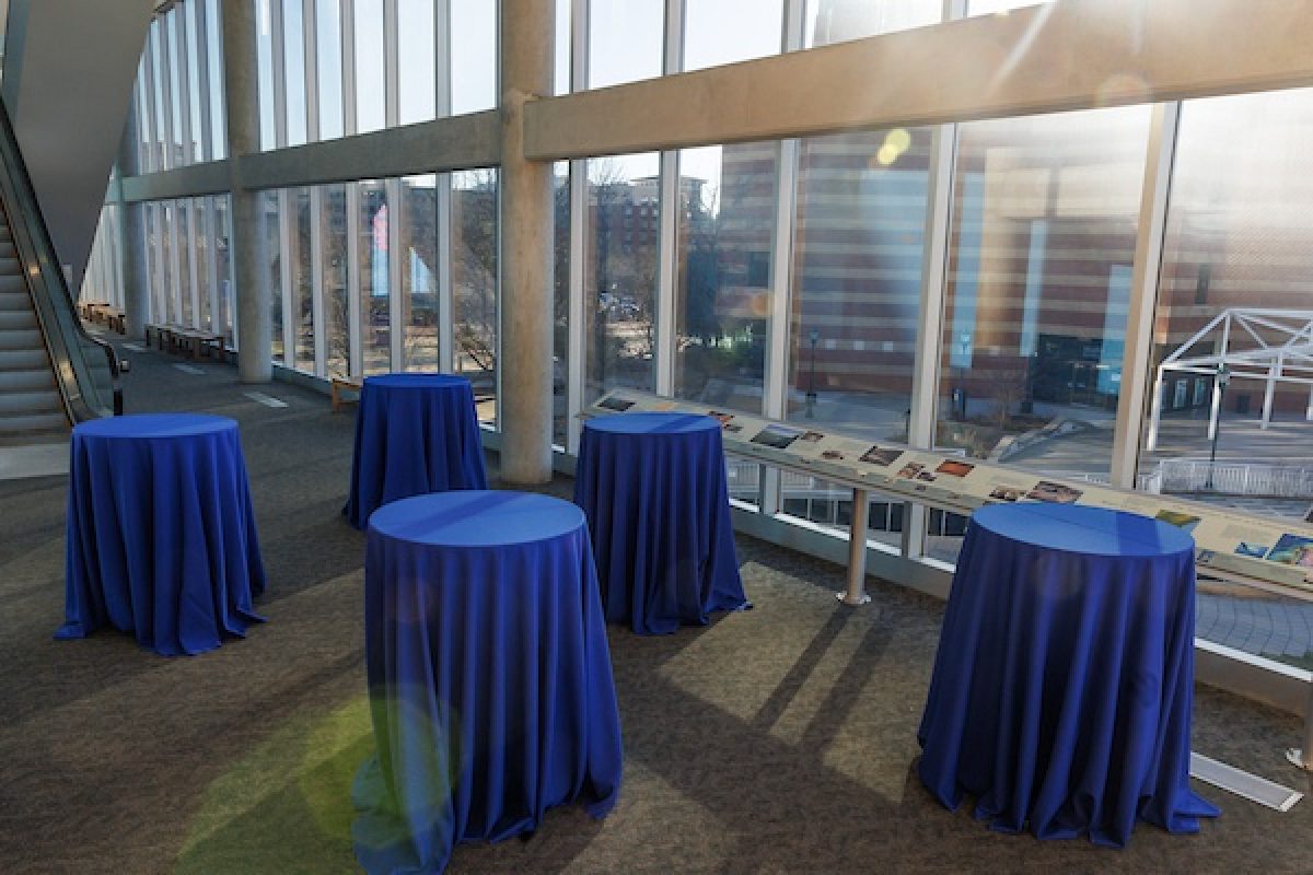 bar top tables in the Ocean Journey building